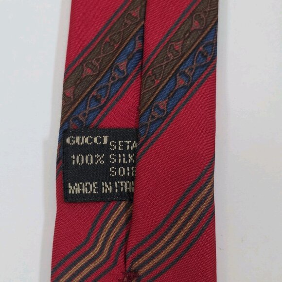 Gucci Silk Tie Multicolor Logo Floral Print Party Italy Designer W 3.75 L 57.25" - Picture 11 of 16